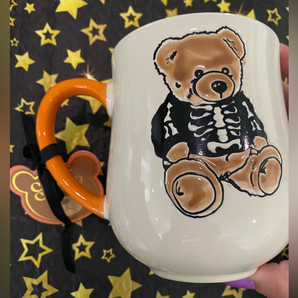 creepy critters viral skeleton, teddy bear mug new